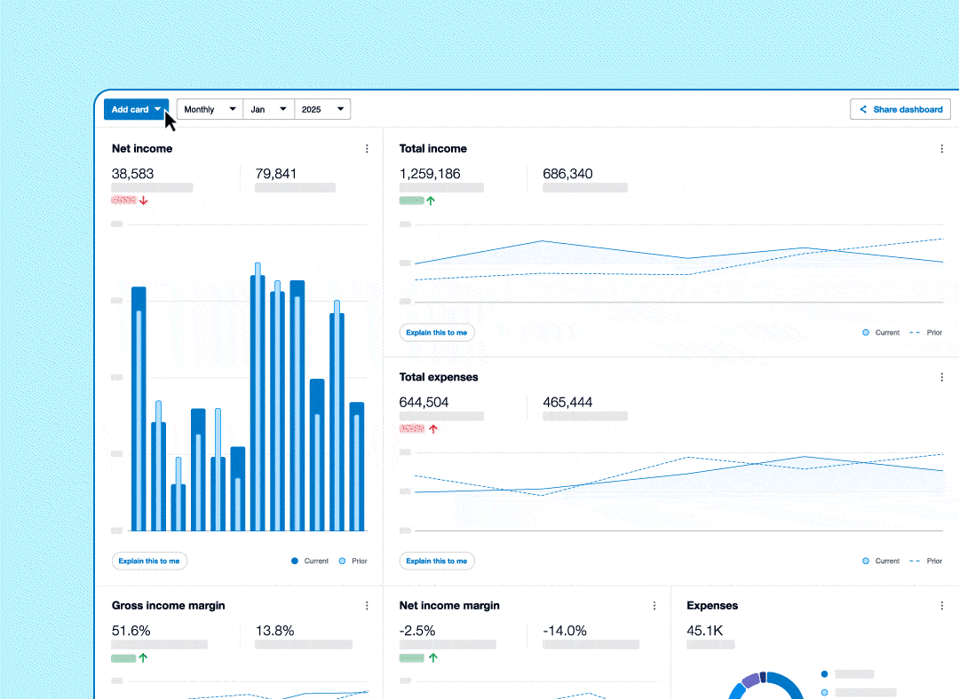 Xero dashboard, add widget